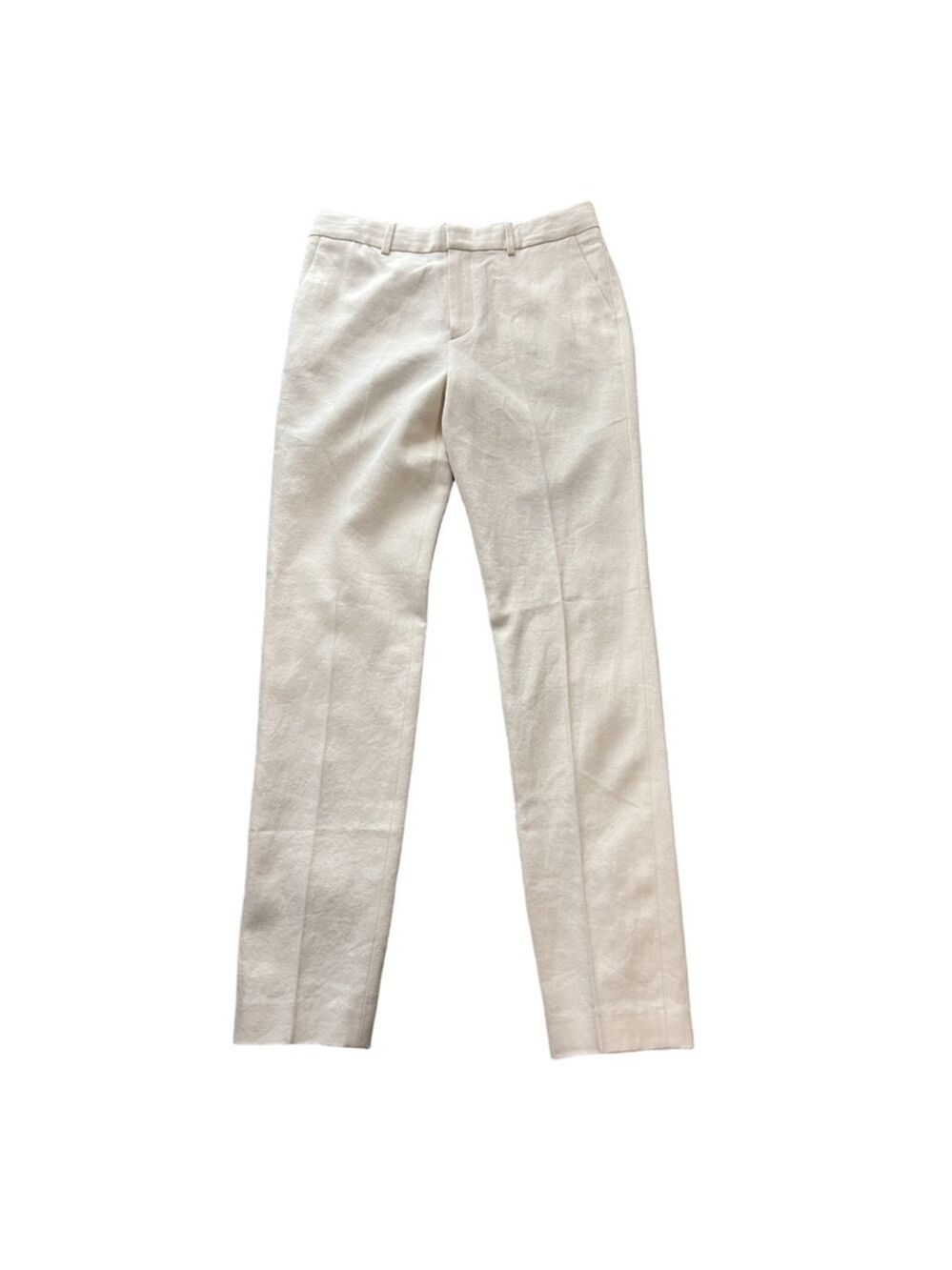 J Brand Women’s Straight-Leg Pants White Size 2 Soft Cotton Blend Trousers